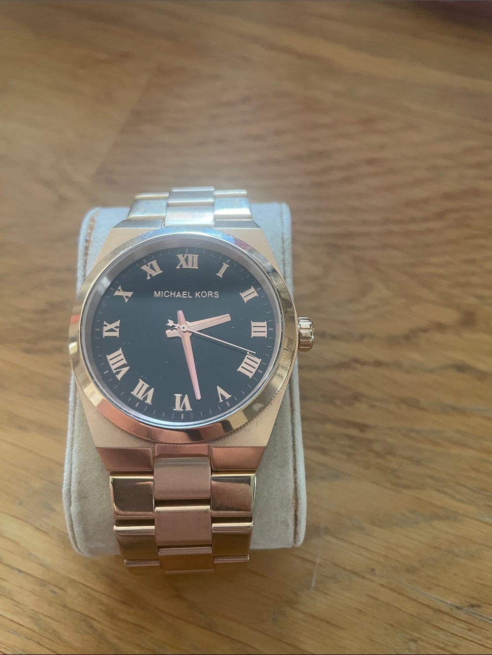 Michael Kors Rose Gold Bracelet Watch with Black Dial